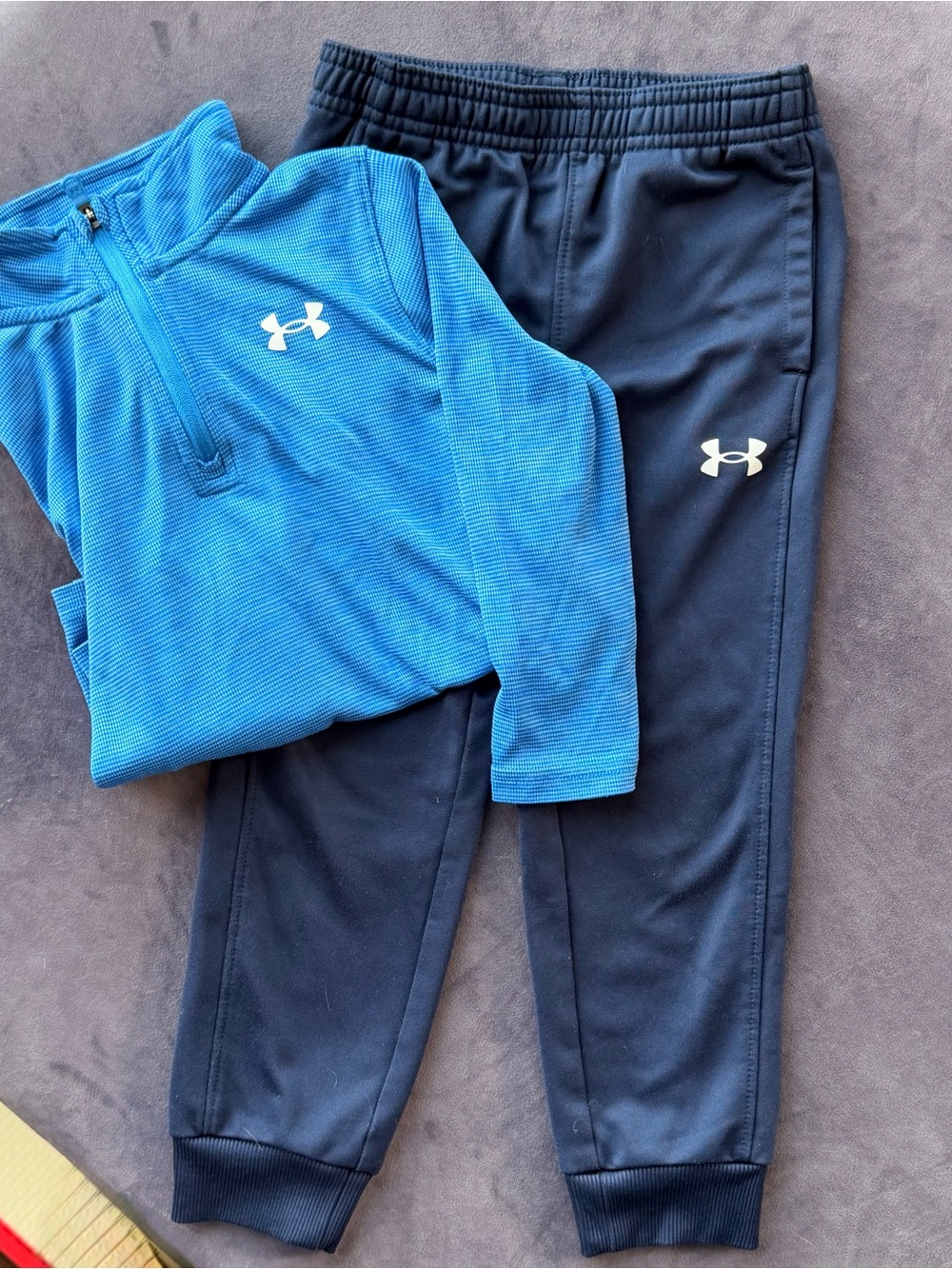 Under Armour Boys Blue Top and Navy Jogger Set